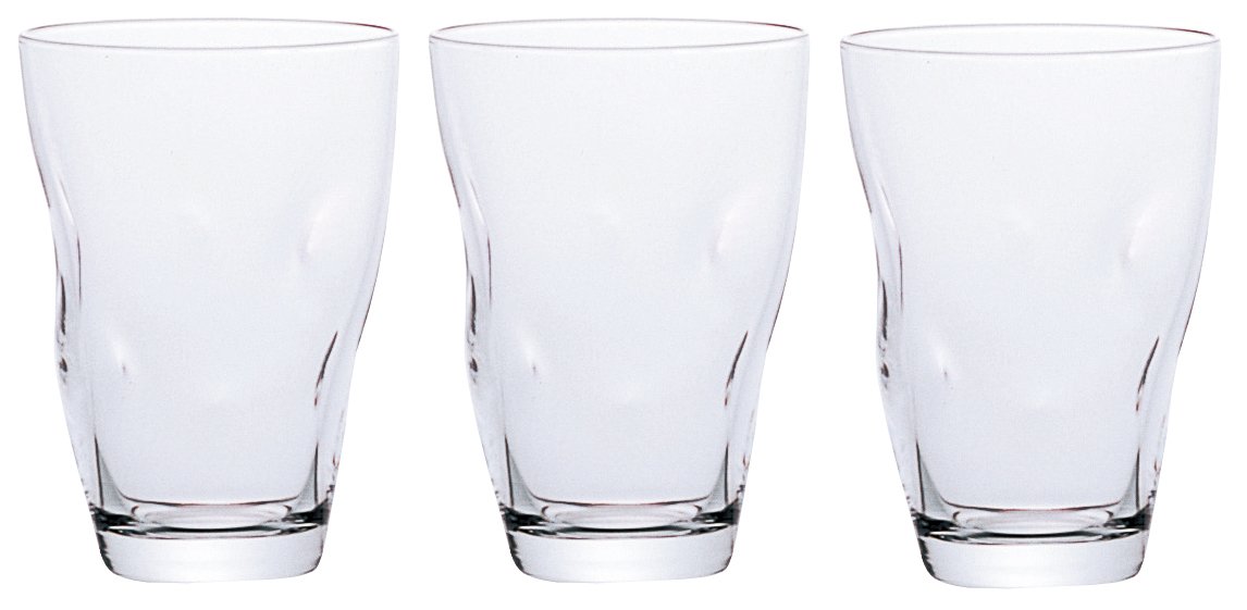 ADERIA Glass Cup Tumbler Warmth Tumbler M, 10.1 fl. oz. (300 mL), Set of 3, Made in Japan, B-2250 : Home & Kitchen