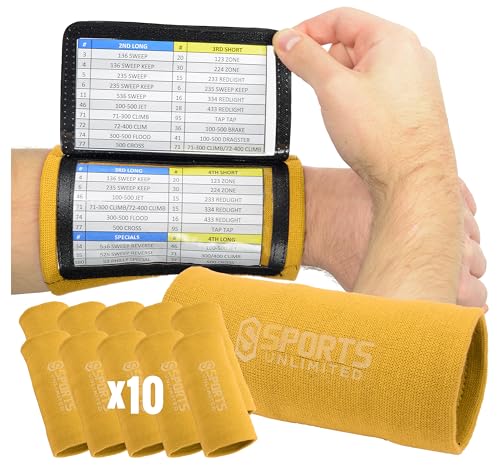 Image of Sports Unlimited Adult Triple Wrist Coach, Football Wristbands for Plays, Baseball Wristbands, QB Arm Bands