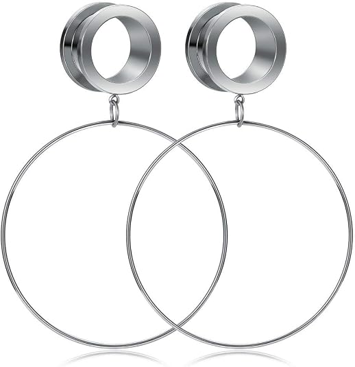 Tunnels Oreille En Acier Inoxydable FECTAS - Paire De 6-16mm | Stretchers Pour Piercing, Bijou Hypoallergénique