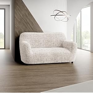 PAULATO BY GA.I.CO. Loveseat Slipcover - Oversized Chair Cover - Stretch Couch Cover - Cushion Love Seat Sofa Slipcovers - 1-Piece Form Fit Washable Protector - Microfibra Print - Vittoria Beige PAULATO BY GAICO Loveseat Slipcover Oversized Chair Cover Stretch Couch Cover Cushion Love Seat Sofa Slipcovers 1 Piece Form Fit Washable Protector Microfibra Print Vittoria Beige