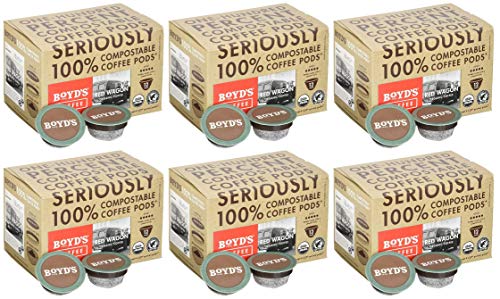 Boyd's Coffee Organic Red Wagon Coffee - Dark Roast - Single serve pods (72 Count)
