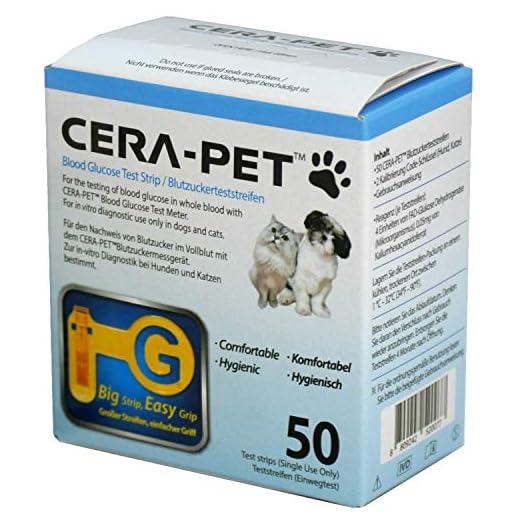 50 x CERA-PET Vet Blood Glucose Strips for Cats & Dogs, Pet Owners and Vet Test Replacement Strips