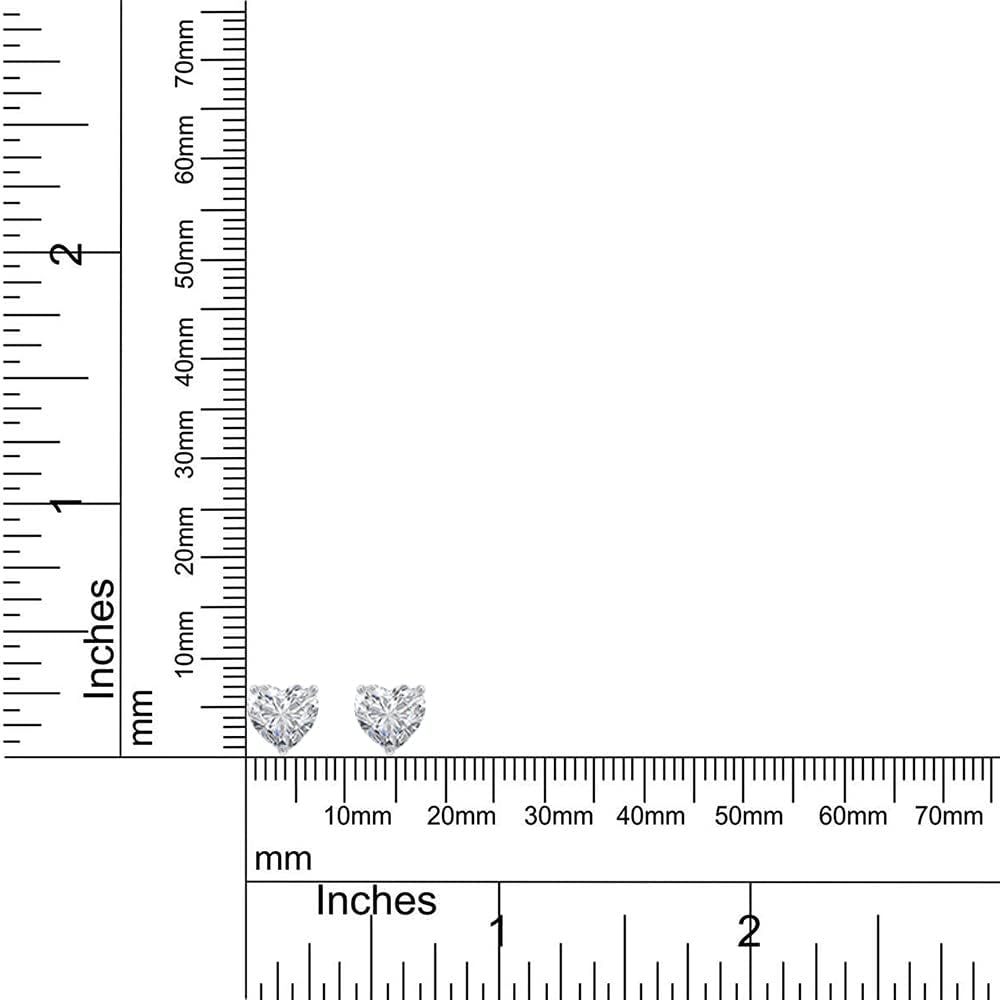 SAVEARTH DIAMONDS 1-2ct Heart Cut Moissanite Stud Earrings for Women Men, D Color VVS1 Clarity Brilliant Heart Shape Lab Created Moissanite Diamond Earrings in 14K Gold Over Sterling Silver - Image 2