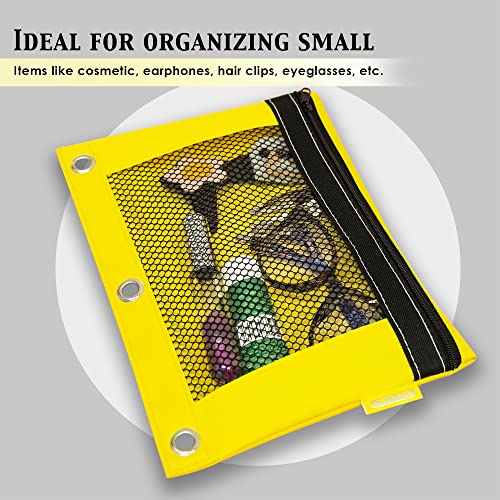 Bazic Bright Color 3-Ring Pencil Pouch W/ Mesh Window, Case Of 144 (804-144),Multiple #TOP5