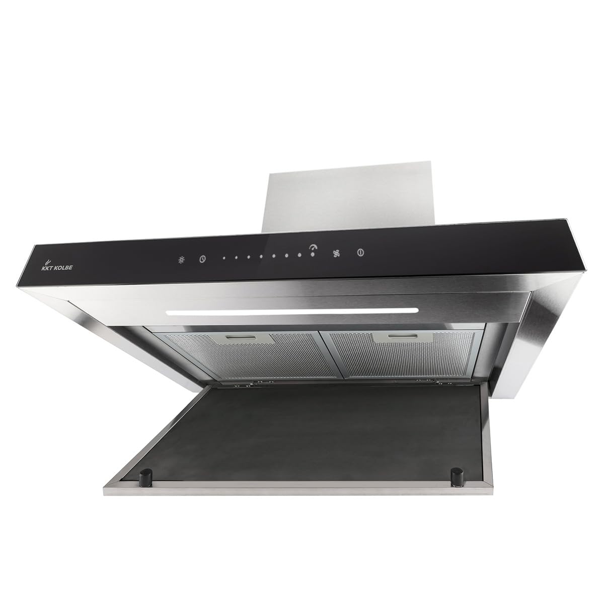 KKT KOLBE Dunstabzugshaube 60 cm Edelstahl schwarzes Glas WLAN FLAT6006ED