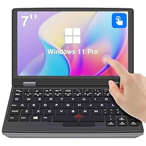 HAICOTECH 7 Zoll Mini Laptop, N95 Touchscreen Tablet PC, Taschencomputer, 32 GB RAM, 2 TB SSD, Ultrabook-Notebook, 2,  MP, Win-11 Pro, Mini-HDMI, TF-Karte – für Büro/Reisen/Studenten/QWERTY