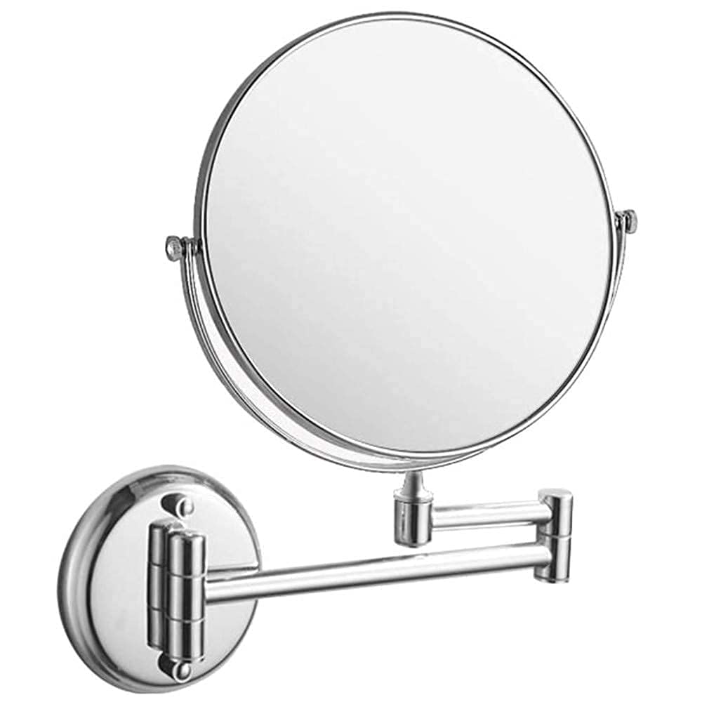 SXFSDOU 8-Inch Wall-Mounted 3X Magnifying Makeup Mirror - Double-Sided 360° Swivel Extendable Cosmetic Shaving in Stylish Bronze Finish for Bathroom Vanity