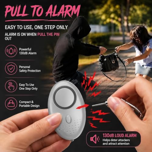 Image of Kaidaa Personal Safety Alarm Keychain for Women & Girls | 120DB Loud Emergency Alarm | Self Defense Security Device for Travel, Kids & Elderly | Portable Keychain Safety Alarm (Set of 2)
