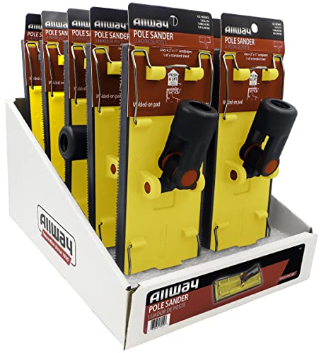 Image of ALLWAY UPS Drywall Pole Sander Head with Stainless Steel Clips | Heavy-Duty, Threaded Pole Socket