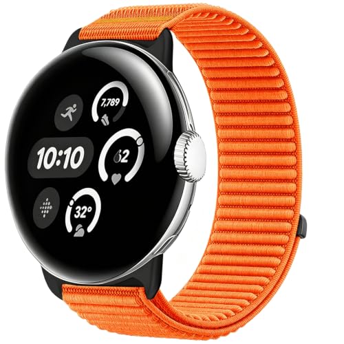 Image of Sundara Nylon Sport Bracelet compatible with Google Pixel Watch 4 3 2 1 flexible seamless adjustable bracelet compatible with Google Pixel Watch 41mm 45mm