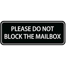 Please Do Not Block The Mailbox Graphic Sign,Self Adhesive Sign For Front Door Or Wall 10 X 3 Inch Quick And Easy Installation Design For Home Office Business, Acrylic Heart-10