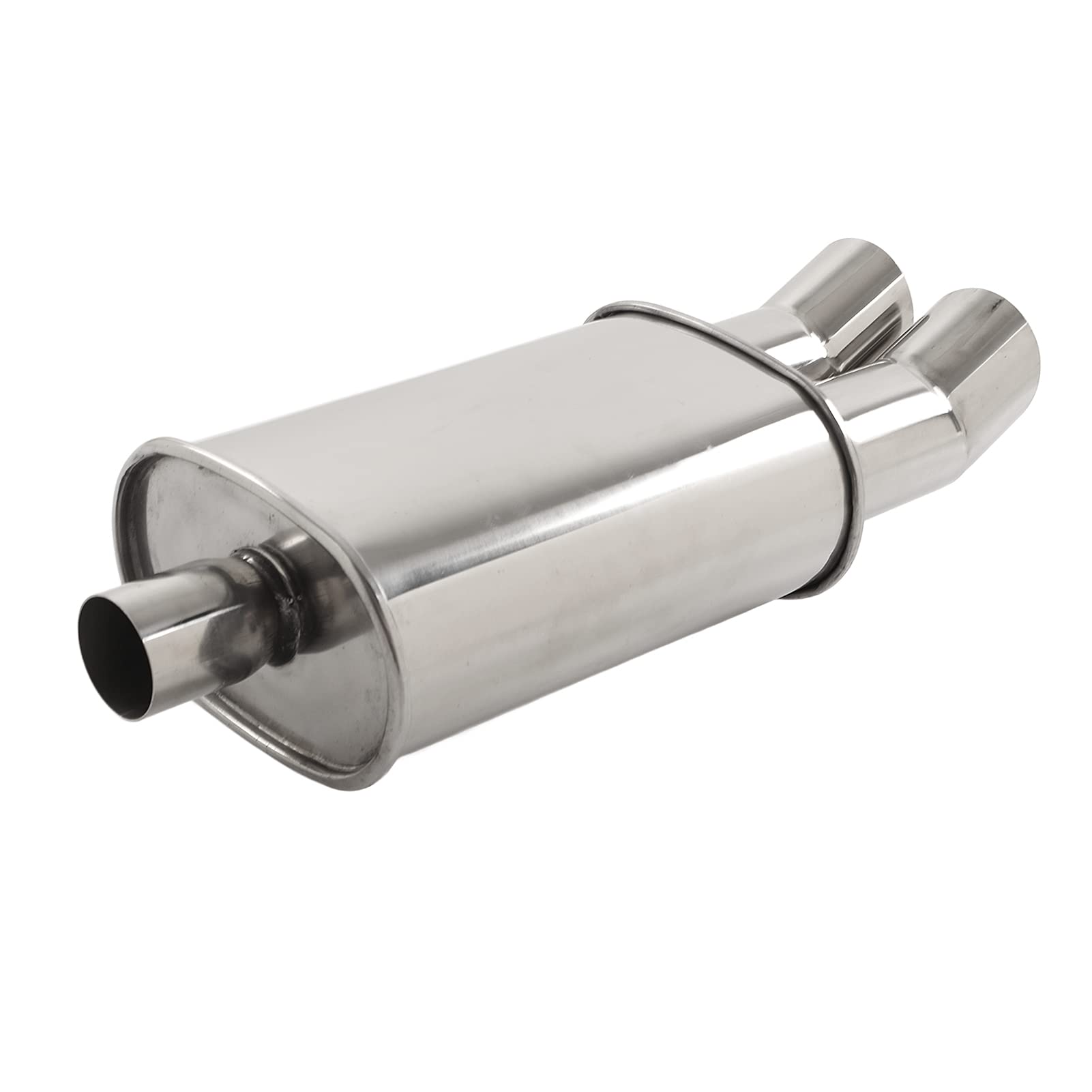Silencieux Échappement Double Sortie 57mm Tbest - Acier Inoxydable Universel Argenté Pour Voiture