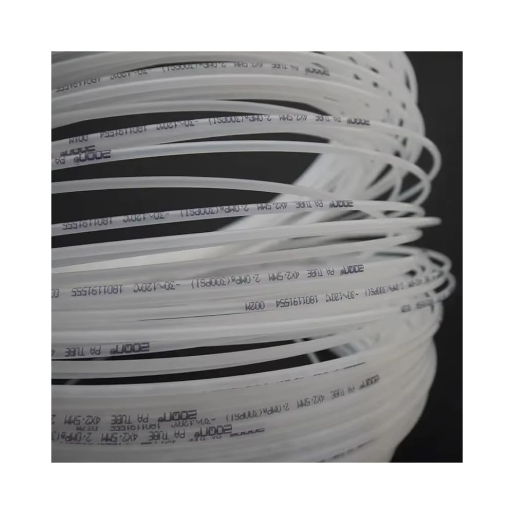 2M High Pressure Translucent PA6 Nylon Pipe Polyamide Oil Tubing for Air Compressor and Pneumatic Tools(OD 4 x ID 2.5mm)