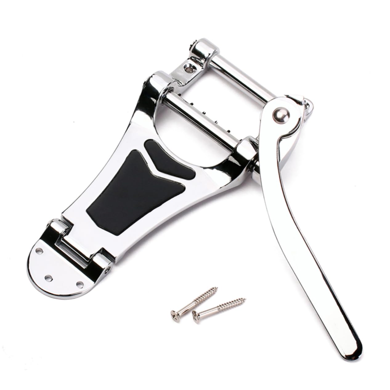 BESTonZON Chrome Vibrato Tailpiece Hollow Semi-hollow Jazz Guitar Bridge Manual Vibrato Tailpiece for Guitar