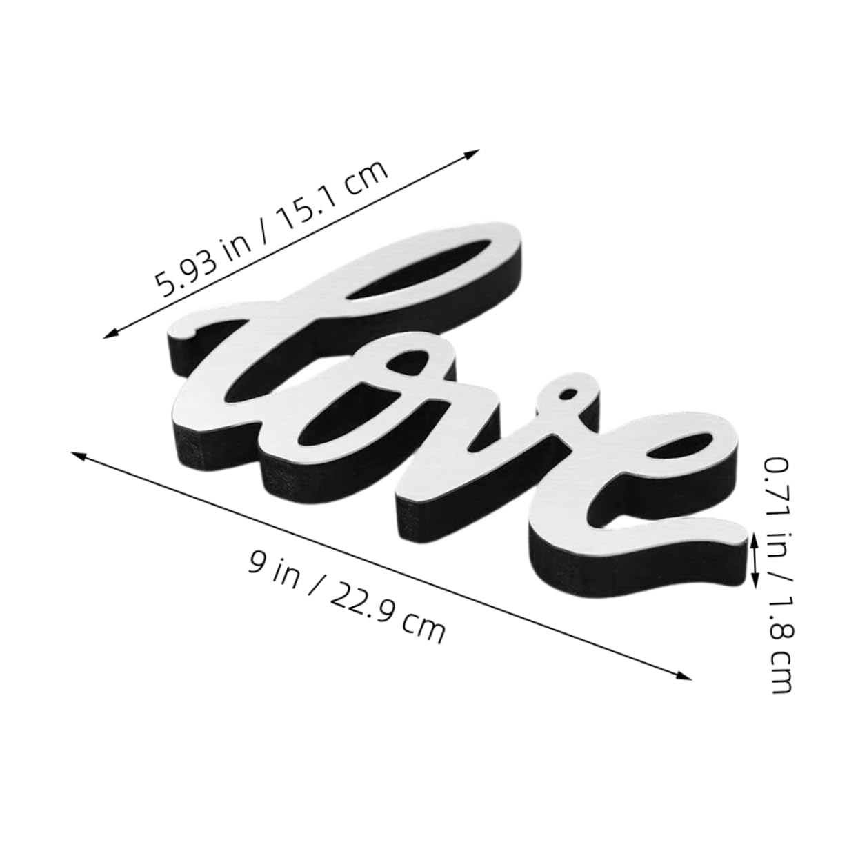 SOLUSTRE Love Letter Sign Elegant Desktop Decor for Home Office Restaurant Unique Mirror Surface Design Versatile Tabletop Sign for present Decoration