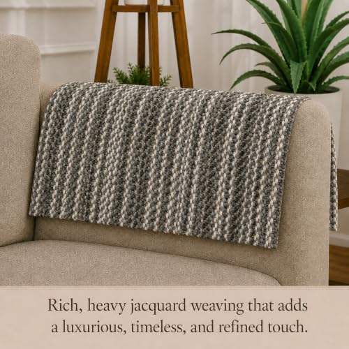 Image of STITCHNEST 'Nomad Weave Collection' Sofa Armrest Cover | Elegant Jacquard Fabric, Washable & Durable for Modern Living (18 x 22 Inches) 56