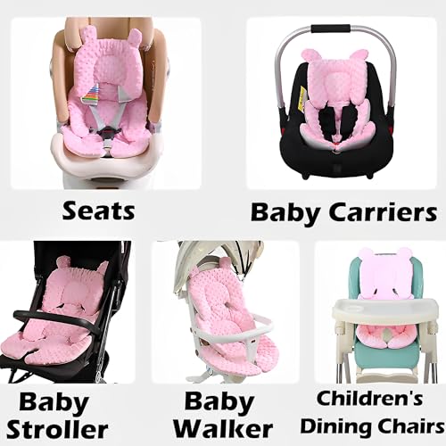 CXAFQ Rosa Kinderwagen Kissen, Kissen Gegen Plattkopf Baby, 67*38cm, Weich Und Bequem, Geeignet Für Alle Jahreszeiten, Geeignet Für Sicherheitssitze, Kinderwagen Stützköpfe, Taille, Hüften