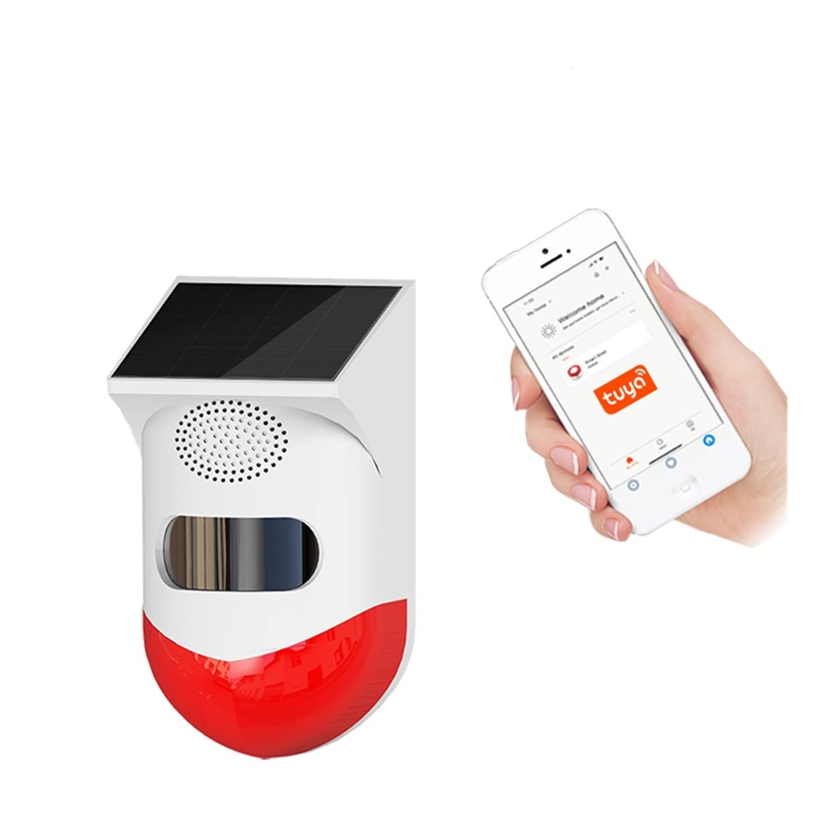 Kit Alarma Casa, Sistema de alarma Tuya Smart Wifi Sirena solar al aire libre Pir Impermeable App Sistema de alarma antirrobo de sirena sirena inalámbrica