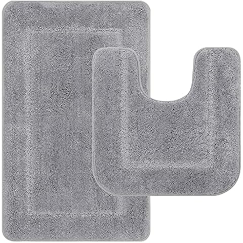 Pauwer Soft Microfiber Bath Mat Set Cover