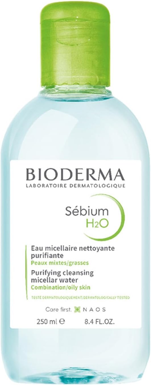 Sébium H2O - Purifying Micellar Water for Oily, Combination & Acne Prone Skin, Cleanser Removes Impurities, Pollution & Pollen, Gentle Makeup Remover, 250ml