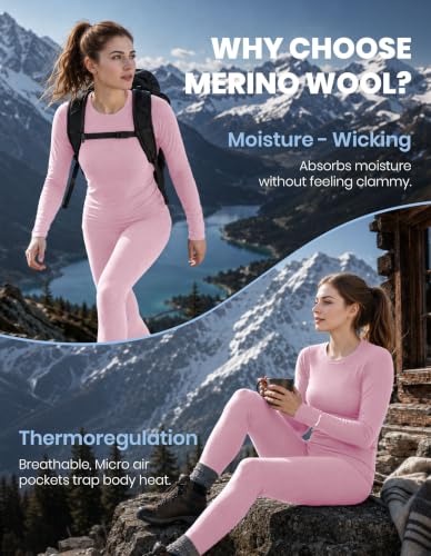 Image of Iguana Womens 100% Merino Wool Base Layer Set Active Thermals
