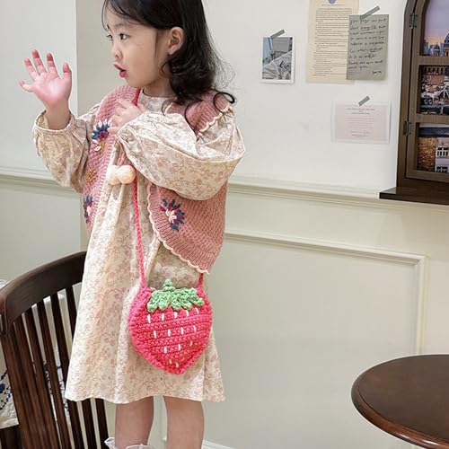 Image of Minache Women Mini Fruit Knitting yarn Crochet Crossbody Shoulder Bag Coin Purse