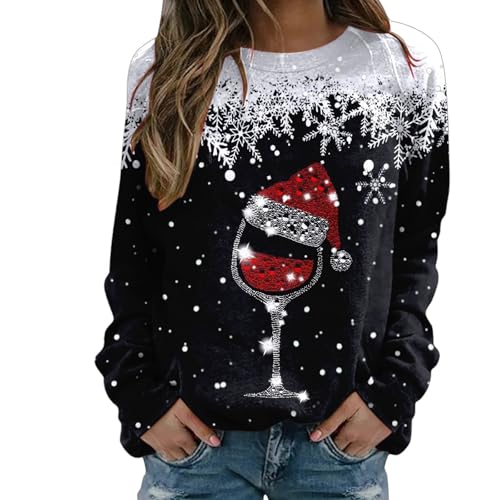 Christmas Women Sweatshirt Xmas Graphic Crewneck Pullover Holiday Tops - image 1