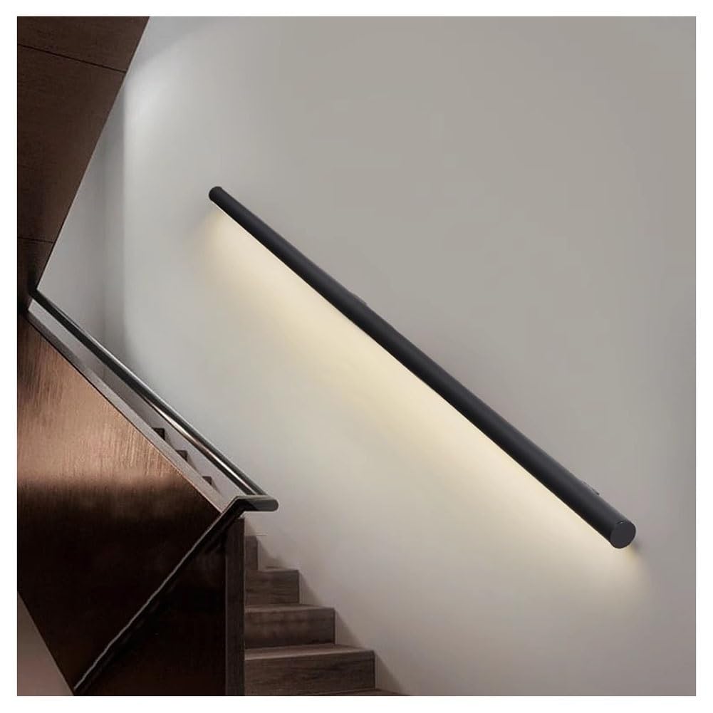 Kit completo de barandilla LED - Barra de agarre de barandilla de aluminio con luz - Barandilla de cable luminosa - Pasamanos de seguridad montado en la pared Barandilla de escalera para interiores y