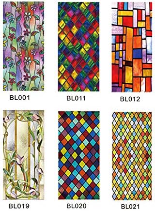 Vista 2 de Calcomanías para ventanas de vidrieras, película de privacidad esmerilada no adhesiva, a prueba de rayos UV, adhesivo de ventana extraíble