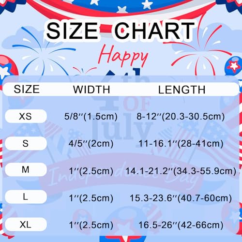 Image of Forth of July Dog Collar, 4th of July Comfortable Cotton Dog Collar, American Flag Collar for Puppy Girl Boy Dog or Cat, Patriotic Bowtie Collar with Metal Buckle, L