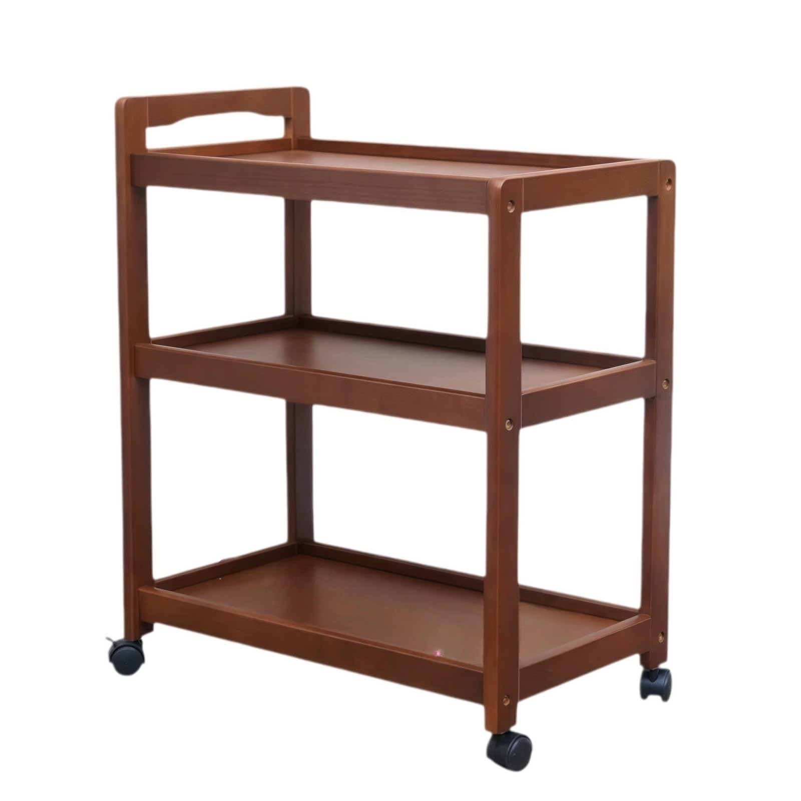 ZYYANSHOP Kitchen Storage Cart 3-Tier Rolling Service Cart Mobile Kitchen and Beverage Trolley for Restaurant(Bruin)
