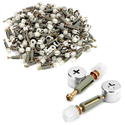 QWORK® Kit di connessione per mobili, 100 Piezas Bulloni M6x40mm con Dadi a Cilindro Ø15mm per Fissaggio di Cassetti per Mobili
