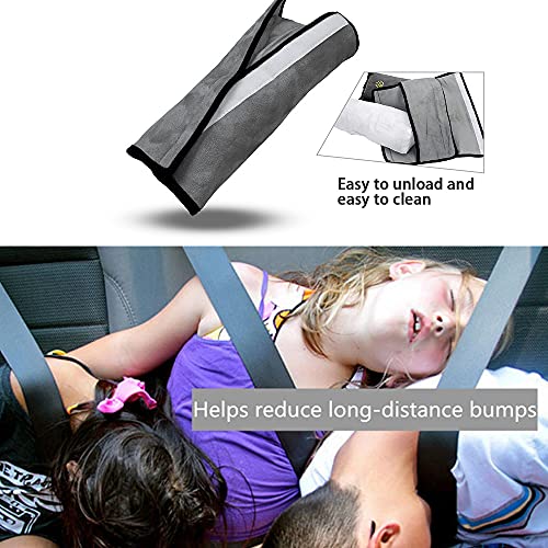 Gray Seat Belt Pillow for Kids 2PC, Seatbelt Pillow for Child Travel, Seat Belt Pillow for Toddler Head Protector, Shoulder Pad for Car Safety Seatbelt, Car Sleeping Seat Belt Pillow Support