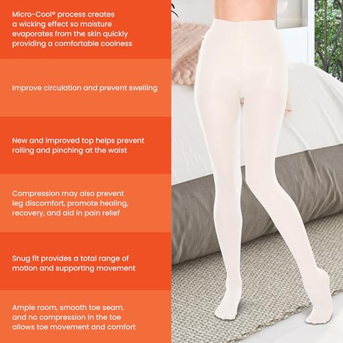 Image of TherafirmLIGHT Women's Support Tights - 10-15mmHg Compression Stockings (Cocoa, Medium)