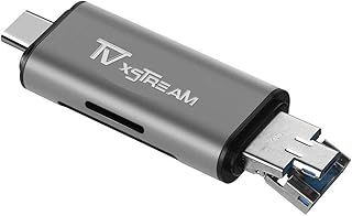 SD Card Reader, 3-in-1 USB 2.0 / USB C/Micro USB Card Reader - SD, Micro SD, SDXC, SDHC, Micro SDHC, Micro SDXC Memory Card Reader for MacBook PC Tablets Smartphones with OTG Function, Silver