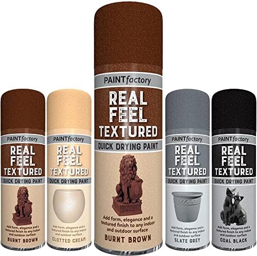 Classic Signature - 2 x Textured Brown 400ml / Pair of Disposable Gloves Hard Wearing Smooth Aerosol for Metal Wood Plastic