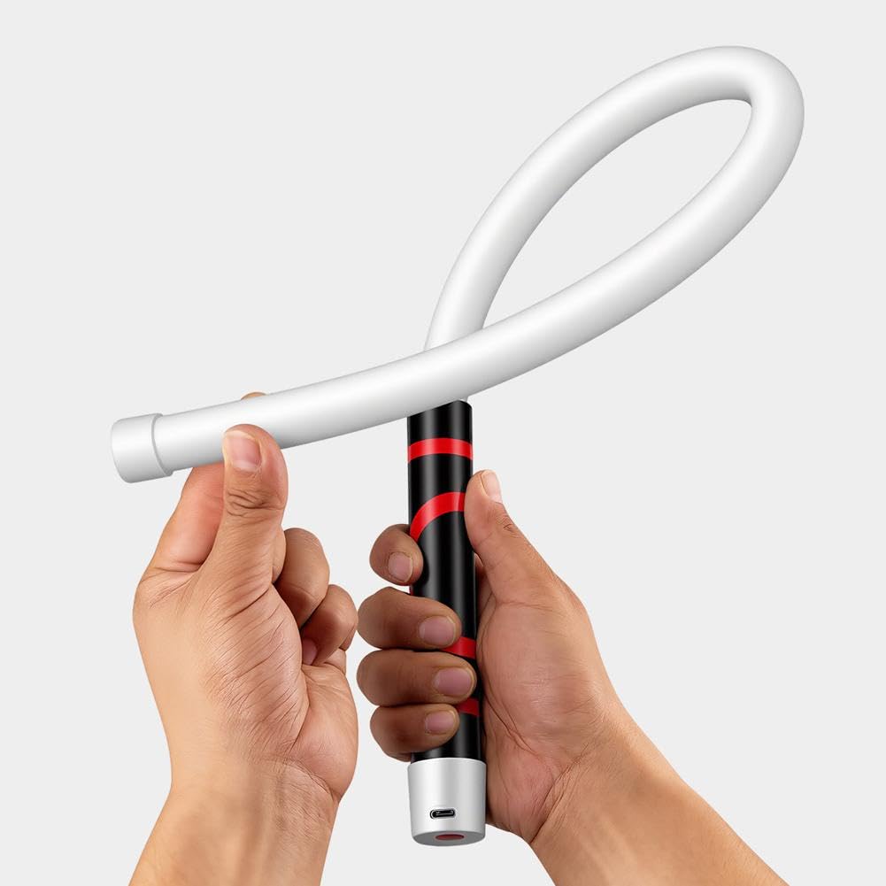 Luce da lavoro flessibile a LED per ispezione meccanica, 68 cm, ricaricabile, USB-C, gancio magnetico per ispezioni automobilistiche, officina e manutenzione (confezione da 3)