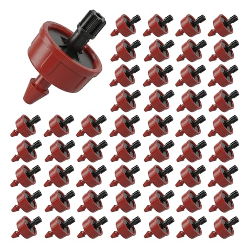 1 GPH Pressure Compensating Drippers: 50 Pack Drip Irrigation Spot Drippers Constant Flow Drip Irrigation Emitters Drip Irrigation Parts for Drip Watering System