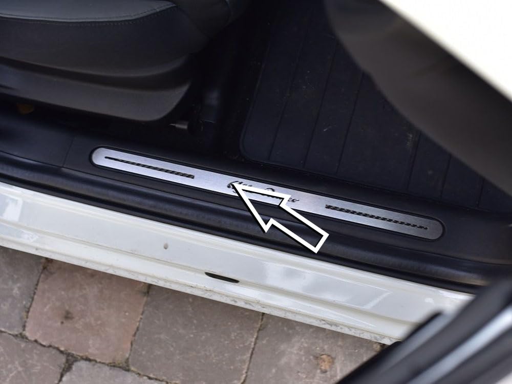 Umbrales De Acero (Delantero) para Alfa_Romeo GIULIETTA - 2 Piezas Molduras Protección Inox Metal Cepillado Interior Personalizados Hechos a Medida Tuning