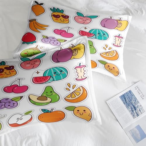 Cute-Lemon-PineappleBedding-Set-for-Boys-Girls-Bedroom-Decor-Kawaii-Fruit-Strawberry-Comforter-Set-Kids-Adult-Toddler-Bedroom-Quilted-Duvet-and-2-Pillow-Shams-Queen 512gSIM3mPL