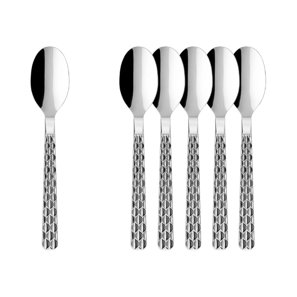 Villeroy & Boch 1265260040 Boston - Set di 6 cucchiai da tavola e 4 cannucce in Acciaio Inox