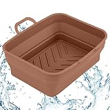 Rubeyul Pot en silicone, doublures avec poignée sur le côté, les doublures rendent les aliments plus croustillants conçus avec une poignée pour protéger les mains contre les brûlures