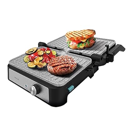 Cecotec Elektrischer Grill Rock'n Grill 1500 Take&Clean Stone. 1500 W, RockStone-Beschichtung, abnehmbare und spülmaschinenfeste Platten, 180º Öffnung, schwimmende obere Platte – Bild 3