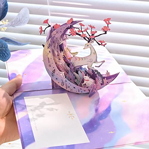 Linsina Pop Up Birthday Cards For Women Men Kids, Pop Up Thank You Cards Greeting Cards,Anniversary Card, Pop Up Cards,Birthday Day Gifts For Mom Men Kids (Purple) #TOP5