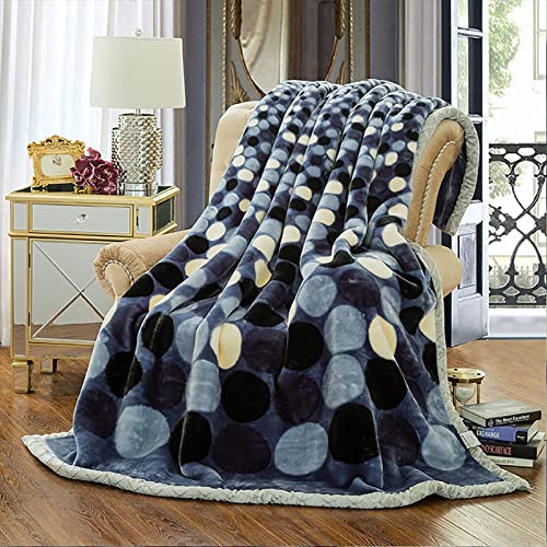 LGYKUMEG 9lb Fleece Plush Blanket, 2Ply Thick Korean Mink, Silky Soft and Warm, 79x91in