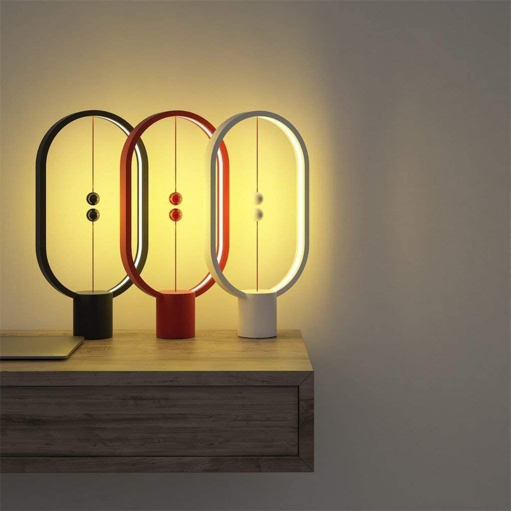 Lampe de table magnétique Heng Balance High-Tech Simple Creative Intelligent LED Balance Lampe de bureau à interrupteur magnétique à moitié vide, avec port de charge USB Bureau Chambre d'enfant