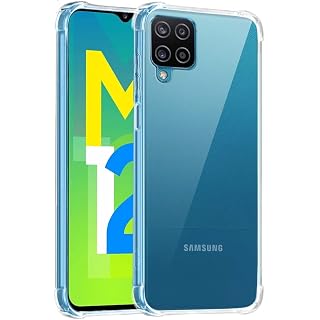 TheGiftKart Crystal Clear Back Cover Case for Samsung Galaxy M12 / F12 / A12 | Shock Proof 360° Protection | Hard Clear Back Cover Case for Samsung M12 / F12 / A12 (PC & TPU, Transparent Bumper)