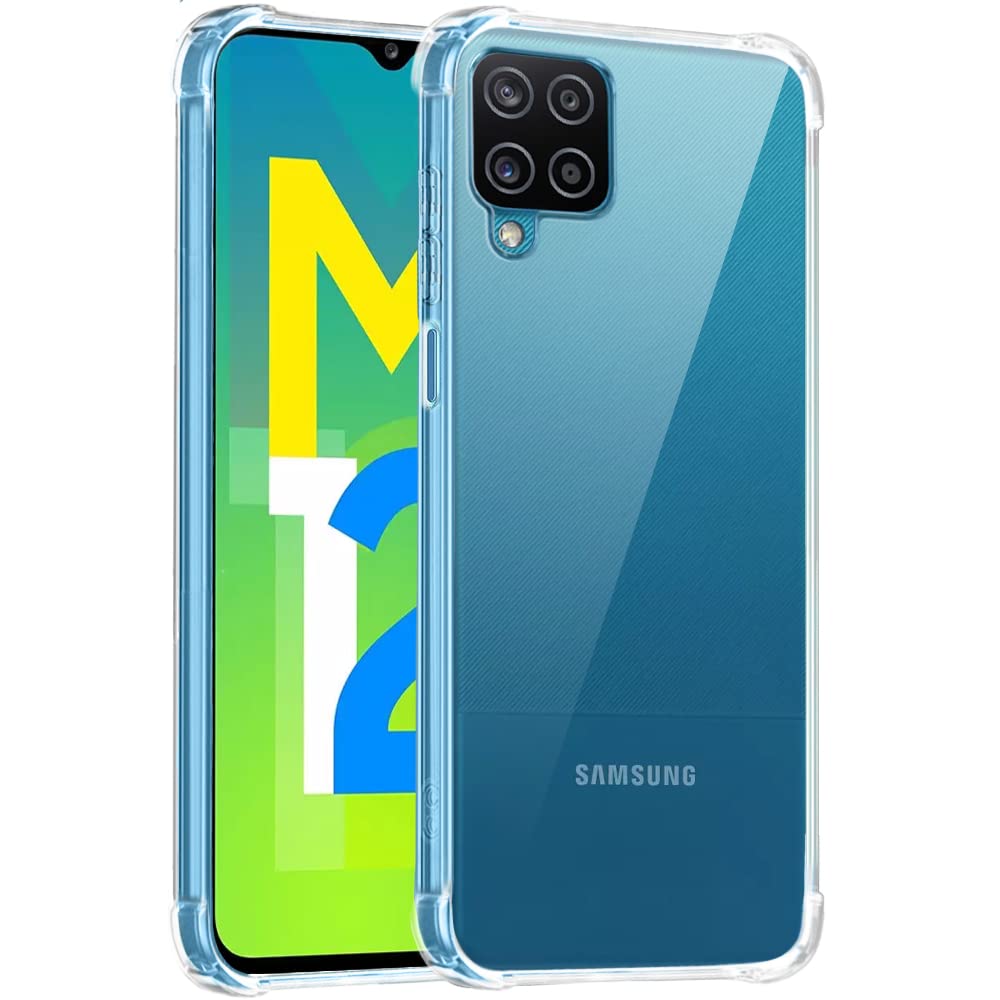 TheGiftKart Shockproof Clear Back Cover Case for Samsung Galaxy M12 / F12 / A12 | 360 Degree Protection | Hard Transparent Back Cover Case for Samsung M12 / F12 / A12 (PC & TPU, Transparent Bumper) (B0BT85TBP7) Amazon Price History, Amazon Price Tracker