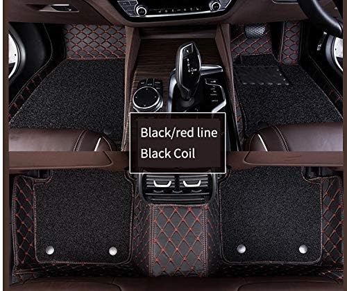 Image of Obsidian | 7D Premium Diamond Car Foot Mat with Luxurious & Elegant Look | 100% Waterproof and Dust Proof | Custom Fitted Car Floor Tray Mat for Tata Altroz 2025 - Black Red