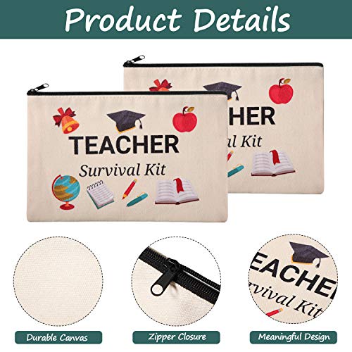Frienda 10 Pieces Cosmetic Bags Travel Toiletry Case with Zipper for Teacher Appreciation Gifts(9.06 x 5.91 Inches)3
